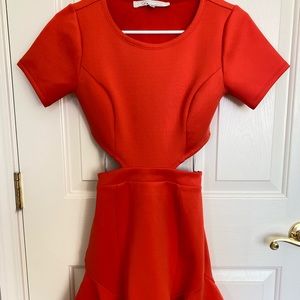 Lovers and Friends Scuba Dress in Red/Orange